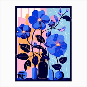 Blue Flower Illustration Bougainvillea 3 Canvas Print