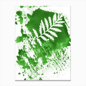 Green Abstarct Tansy Leaf Canvas Print