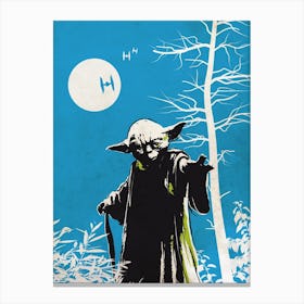 Retro Yoda Canvas Print