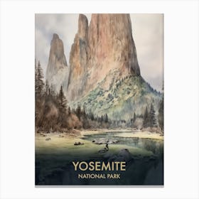 Yosemite National Park Vintage Travel Poster 5 Canvas Print