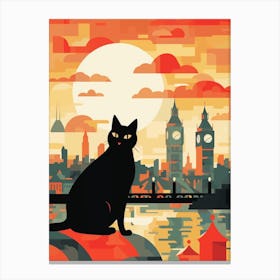 London, United Kingdom Skyline With A Cat 2 Canvas Print
