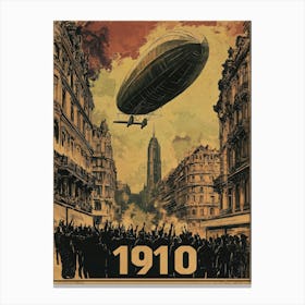 Aihrgdesign A Vintage Poster Of An Early Airship Soaring Abov 972fc6c2 D4d0 4e7f Ad73 C428c4d7dd0f 1 Canvas Print