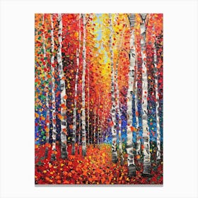 Birch Trees In Autumn 1 Canvas Print