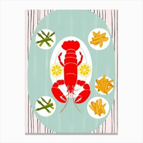 Lobster On A Plate Canvas Print