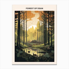 Forest Of Dean Midcentury Travel Poster Canvas Print