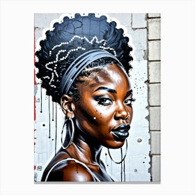 Graffiti Mural Of Beautiful Black Woman 364 Canvas Print