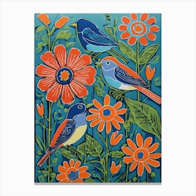 Birds In The Garden Canvas Print