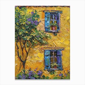 House With Blue Shutters Canvas Print