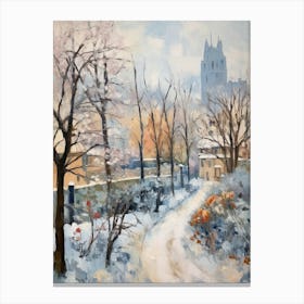 Winter City Park Painting English Garden Munich Germany 2 Canvas Print