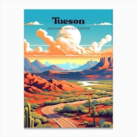 Tucson Arizona United States Desert Modern Travel Art Canvas Print