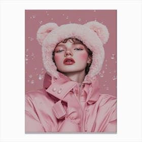 Pink Polar Bear Canvas Print