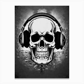 Skull With Headphones 94 Canvas Print