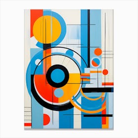 Abstract Painting With Circles And Lines 7 Canvas Print