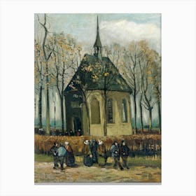 Congregation Leaving The Reformed Church In Nuenen (1884), Vincent Van Gogh Canvas Print