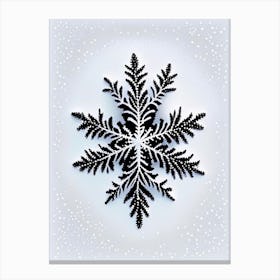 Fernlike Stellar Dendrites, Snowflakes, Marker Art 4 Canvas Print