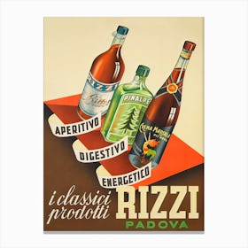 Rizzi Alcoholic Beverage Vintage Poster Canvas Print