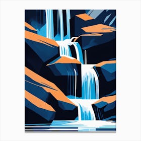 Waterfall Pattern Scandinavian Canvas Print