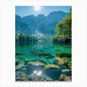 Clear Water In A Mountain Lake Canvas Print