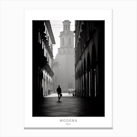 Poster Of Modena, Italy, Black And White Analogue Photography 1 Canvas Print