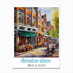 Netherlands Amsterdam, travel poster, wall art print, Amsterdam painting,14 Canvas Print