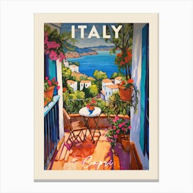Capri Italy 1 Fauvist Painting  Travel Poster Canvas Print