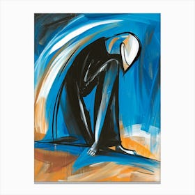 Man In Black And Blue Canvas Print