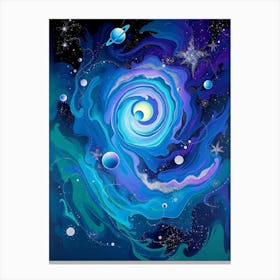 Flux Schnell Bold Acrylic Painting Galaxy Wall Art With Swirli 1 Stampe su tela