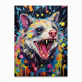  A Hidden Possum Vibrant Paint Splash 5 Canvas Print