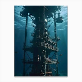 Underwater Oil Rig-Reimagined 2 Canvas Print