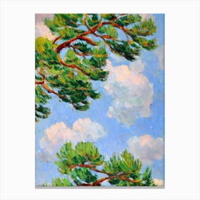 European Silver Fir 2 tree Abstract Block Colour Canvas Print
