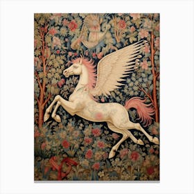 Pegasus Floral Tapestry Style  Canvas Print