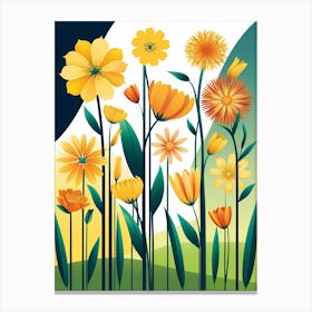 Yellow Flowers Background Canvas Print