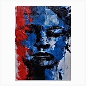 Blue Black And Red Portrait Canvas Print