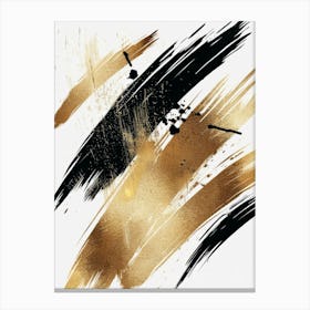 Gold Brush Strokes Canvas Print 5 Canvas Print