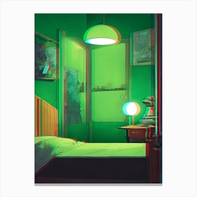 Green Bedroom Canvas Print