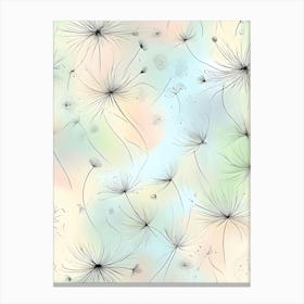 Whispers of the Wind: Dandelion Seeds Drifting Away in a Soft Breeze Canvas Print