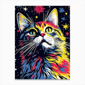 Galactic Purrcept, Psychedelic Cats series Canvas Print