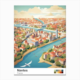 Nantes, France, Geometric Illustration 3 Poster Canvas Print