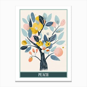 Peach Tree Flat Illustration 3 Poster Canvas Print