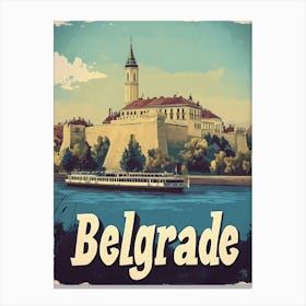 Aihrgdesign A Vintage Travel Poster Of Belgrade 2 Canvas Print