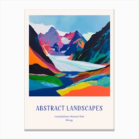 Colourful Abstract Jostedalsbreen National Park Norway 1 Poster Blue Canvas Print