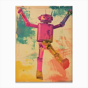 Retro Robot Dancing 1 Canvas Print