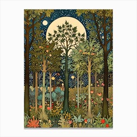 William Morris Forest At Night 12 Canvas Print