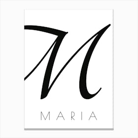 Maria Typography Name Initial Word Canvas Print