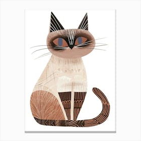 Balinese Cat Clipart Illustration 4 Canvas Print