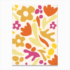 Flower Cutout Pink Orange Canvas Print