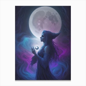 Beautiful Witch with a Magic Wand 3 Canvas Print