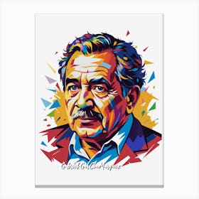 Gabriel García Márquez 02 Portrait WPAP Pop Art Canvas Print