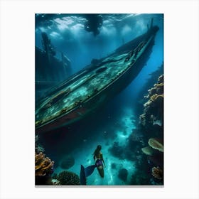 Below The Waves -Reimagined Canvas Print