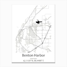 Benton,United States Minimalist Map 1 Canvas Print